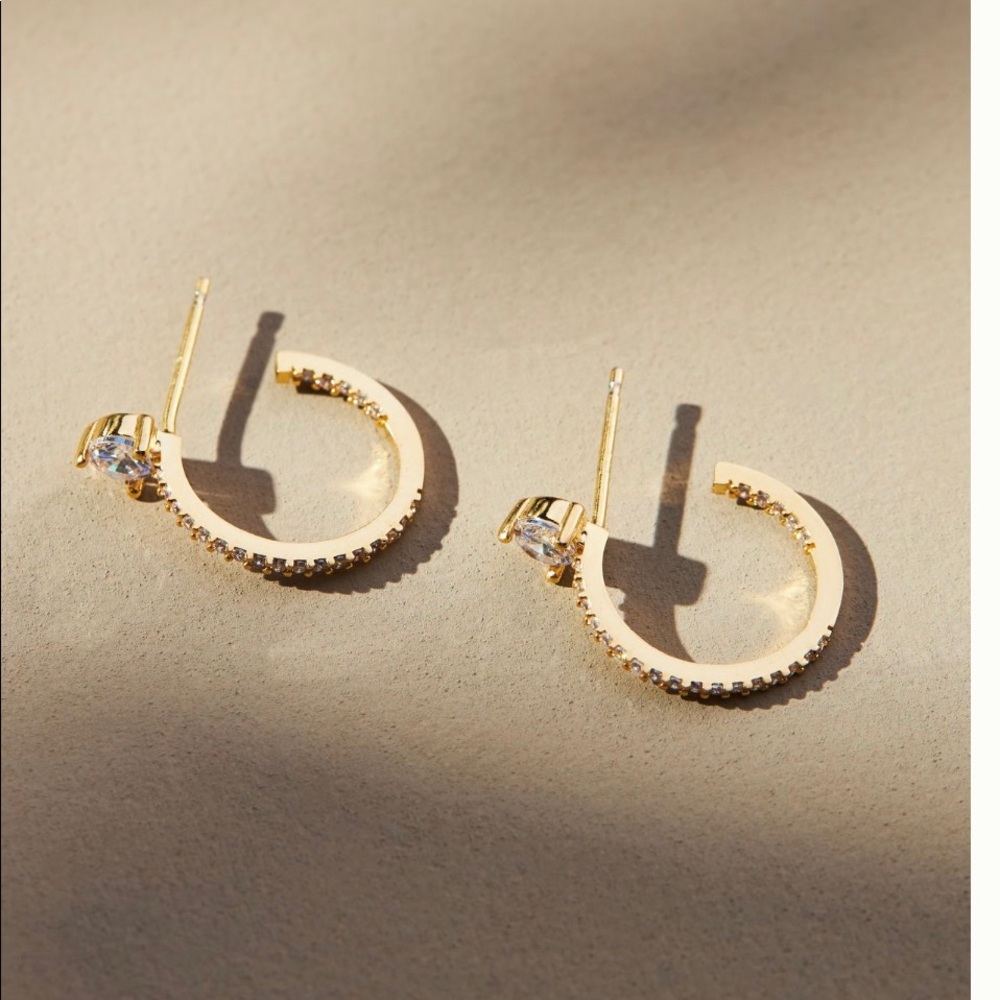Anthropologie Ridged huggie hoop earring
